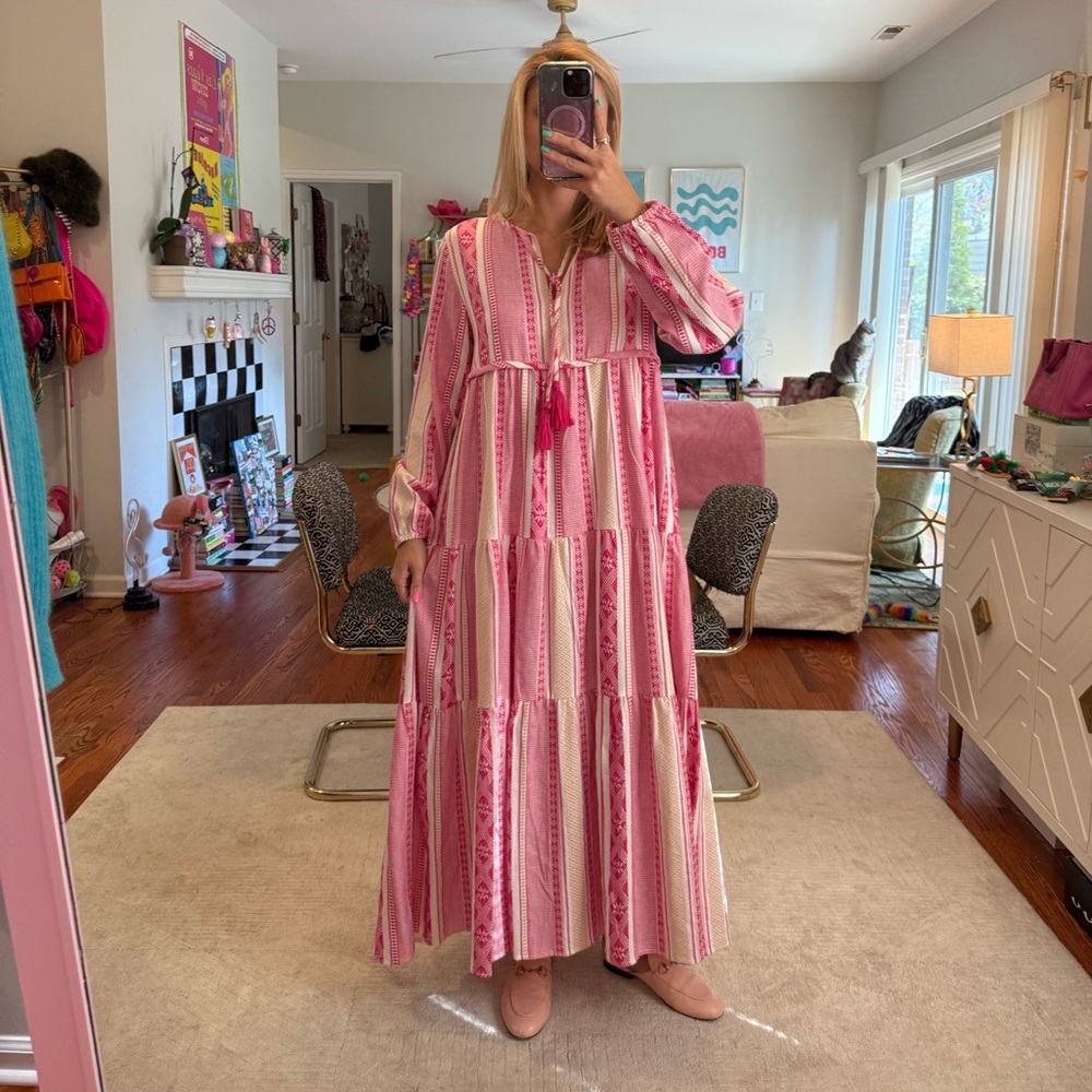 SLV PINK LONG SLEEVE MAXI SIZE SMALL MEDIUM - Picture 3 of 5